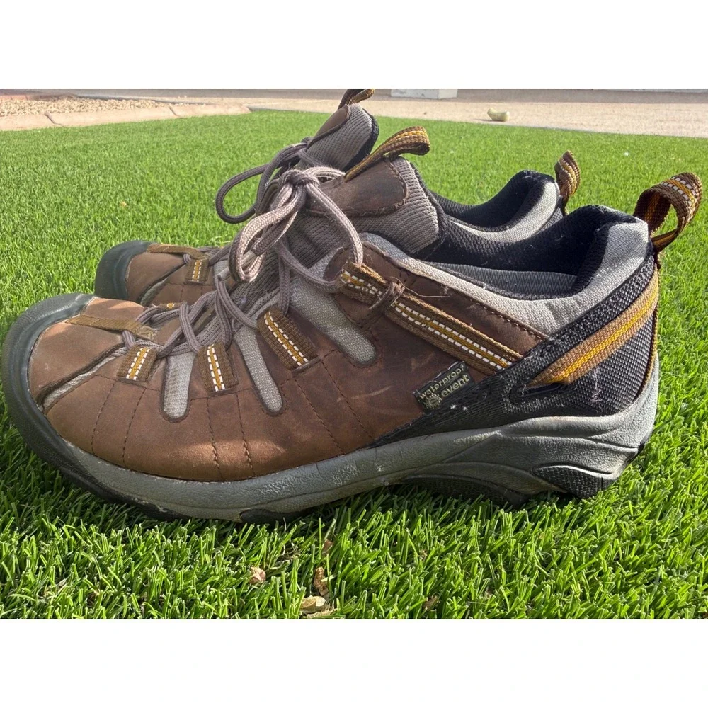 Keen Targhee II Waterproof Hiking Shoes Mens 10 Brown Leather Low Top 1002363